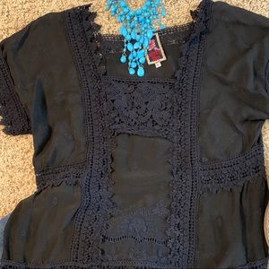 Johnny Was Lace top size Large